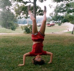 Katherine (Kat) McDougal Wheeler McCandless; Camp Family; 4h camp Canandaigua; upside down